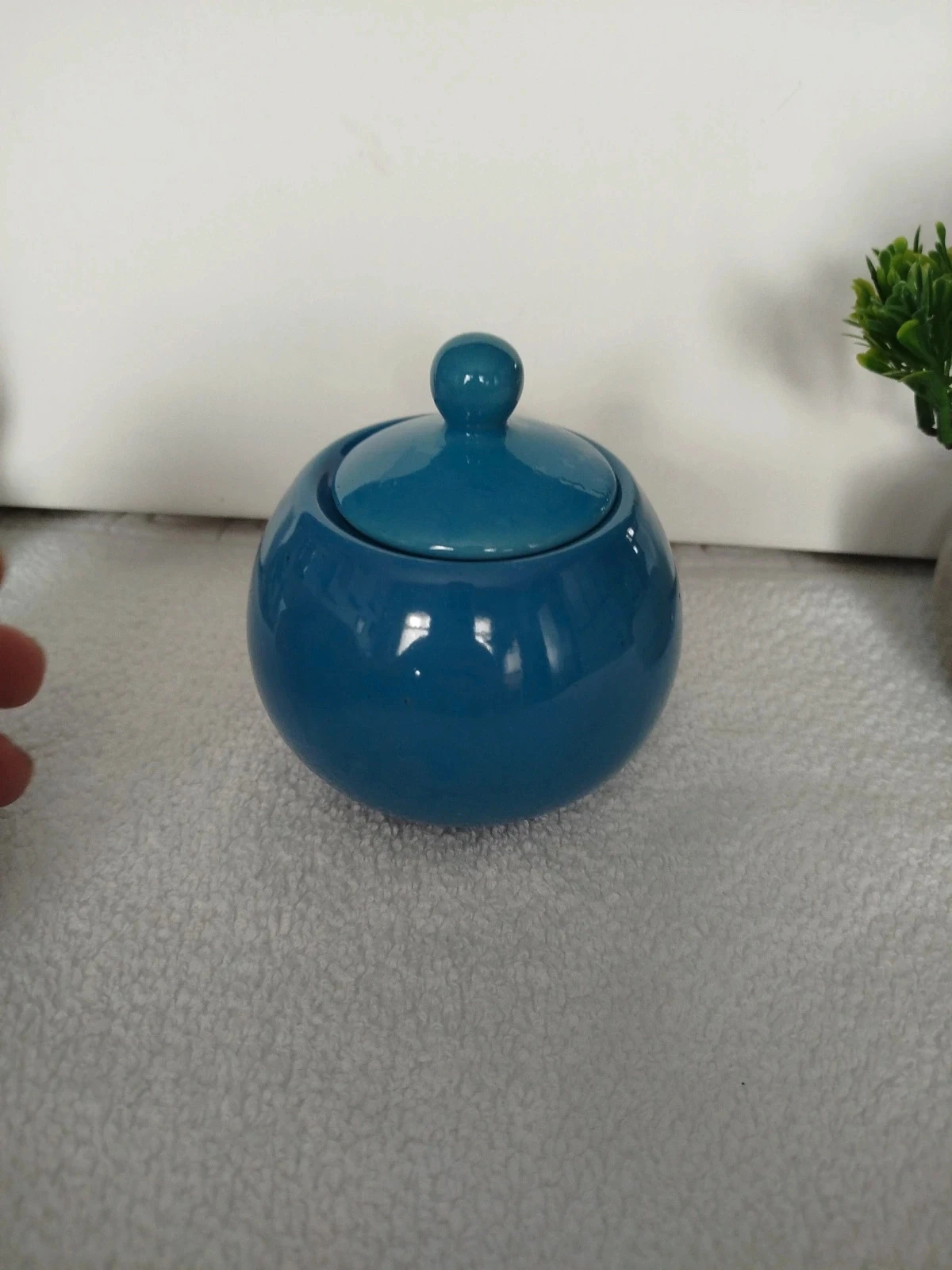 Old blue sugar bowl – photo 3